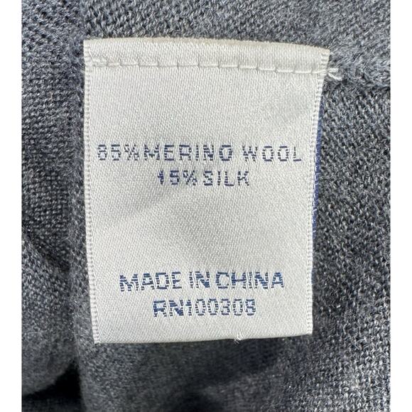 Peter Millar Mens Sz L Crown Soft Merino Wool Silk Quarter Zip Knit Sweater Gray - Picture 13 of 14